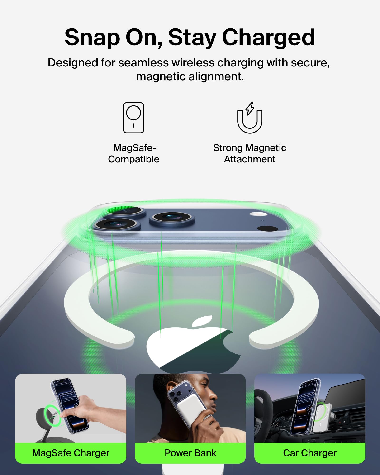 Belkin for iPhone 17 Pro Max Case, Clear, MagSafe Compatible w